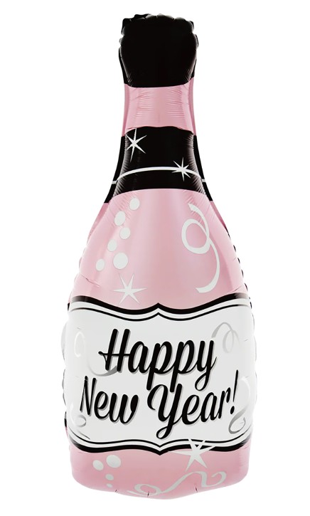 Folienballon Rosa Champagner "Happy New Year"