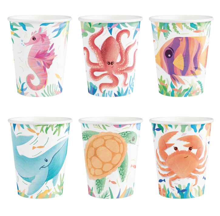 6 Party-Becher Ozean