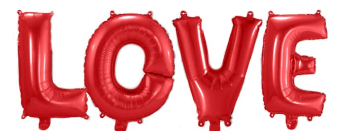 Air-Filled Folienballon Rot - "LOVE" (á 36cm)