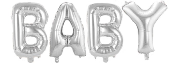 Air-Filled Folienballon Silber - "BABY" (á 36cm)