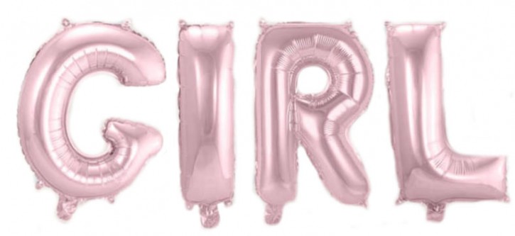 Air-Filled Folienballon Rosa - "GIRL" (á 36cm)