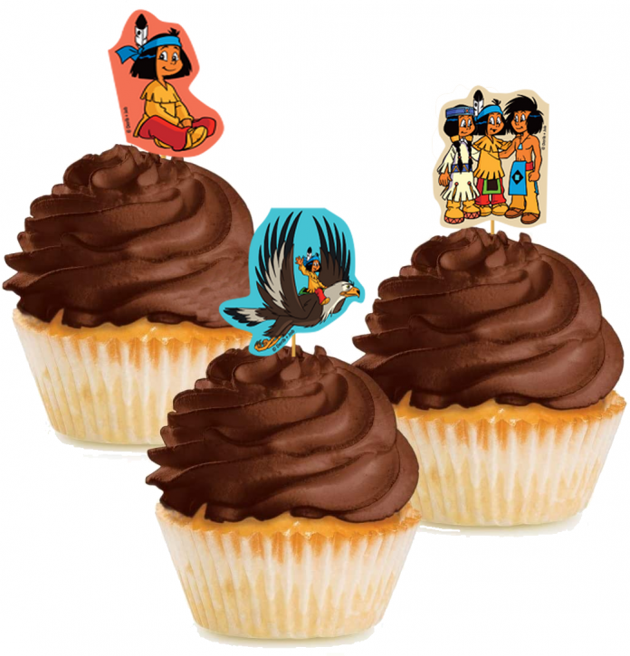 10 Cupcake Deko-Sticks - Yakari