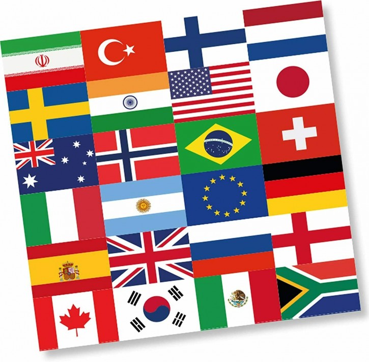 10 Servietten "Flaggen der Welt"