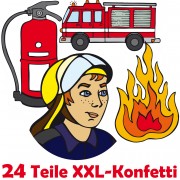 XXL Konfetti Feuerwehr als Tischdeko
