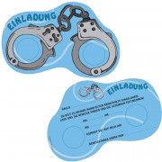 6 Einladungskarten Handschellen für Polizei Kindergeburtstag
