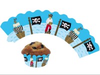 12 Cupcake Deko-Banderolen Piraten für Muffins