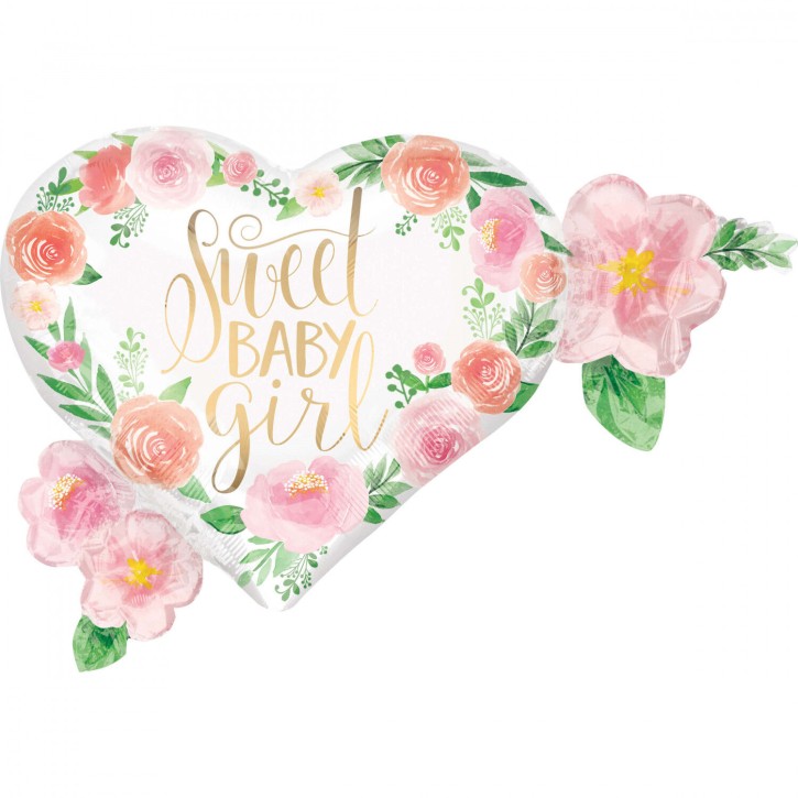 Supershape Folienballon Herz - Sweet Baby Girl