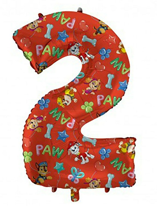 Folienballon Paw Patrol - Zahl 2
