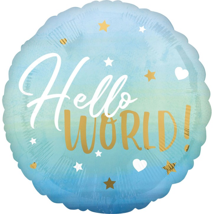Folienballon Hello World