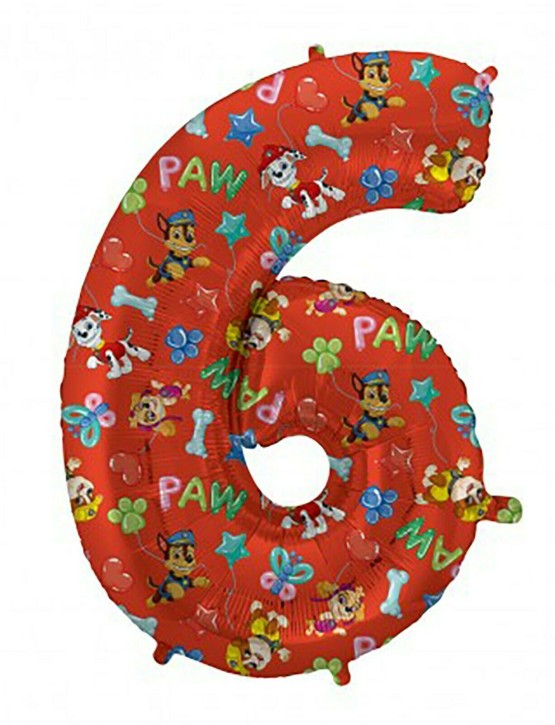 Folienballon Paw Patrol - Zahl 6