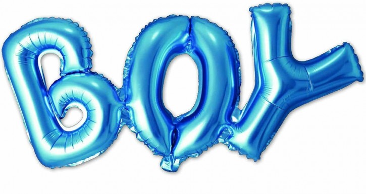 Air-Filled Folienballon Blau - "Boy" (74x33cm)