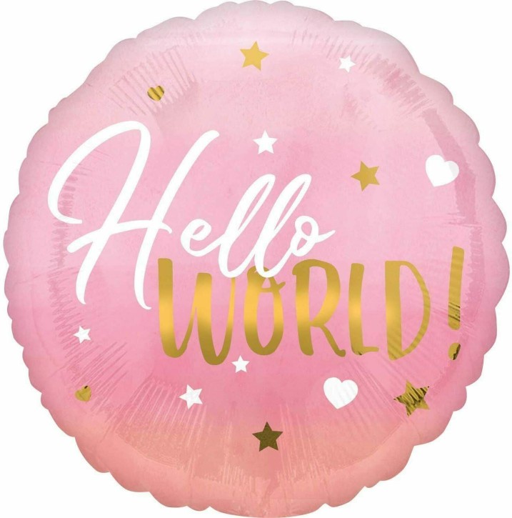 Folienballon Hello World