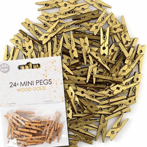 48 Mini Klammern - Gold