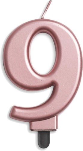 Zahlenkerze #9 - in Rosegold