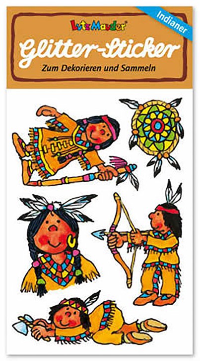 Indianer Glitter-Sticker