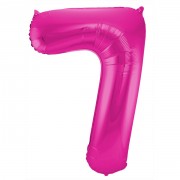 Folienballon Zahl 7 - in Magenta
