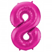 Folienballon Zahl 8 - in Magenta