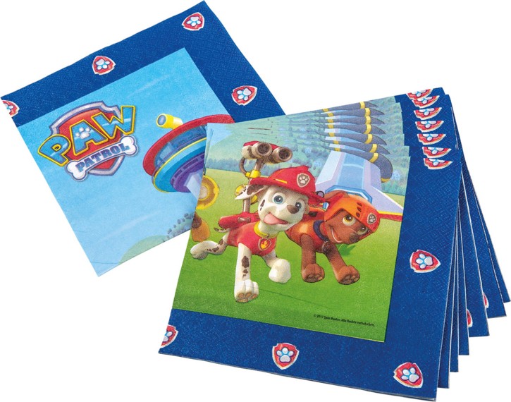 20 Servietten Paw Patrol Blau
