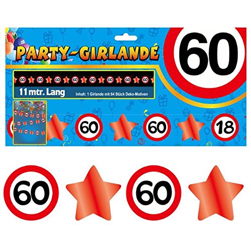 Schildergirlande"60" Geburtstag Party Dekoration Girlande Partygirlande 