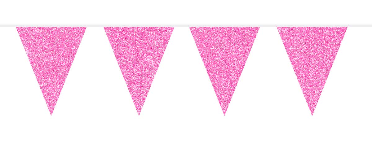 Wimpelkette Glitter-Pink