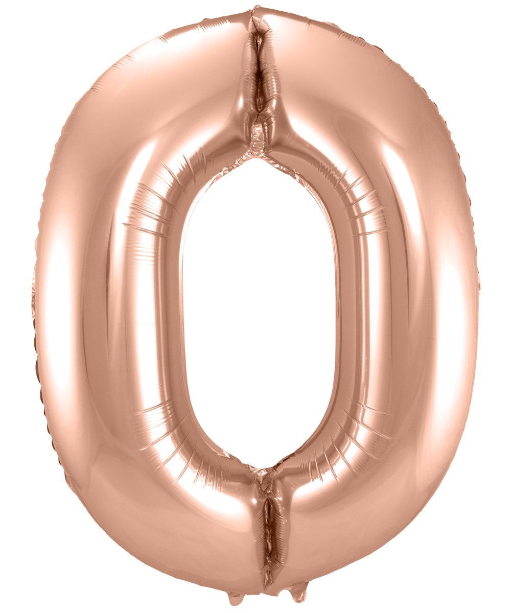 Folienballon Zahl 0 - in Roségold