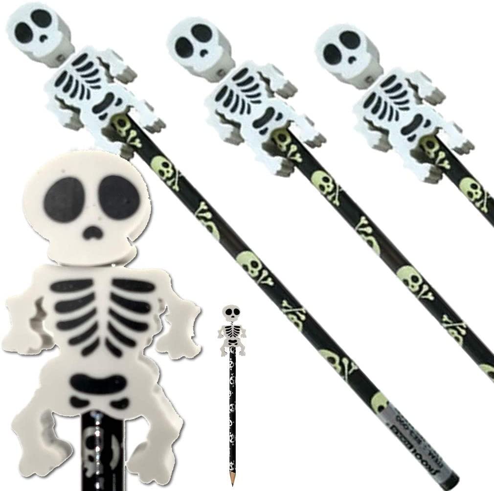 4 Bleistifte mit Radiergummi - Skelett
