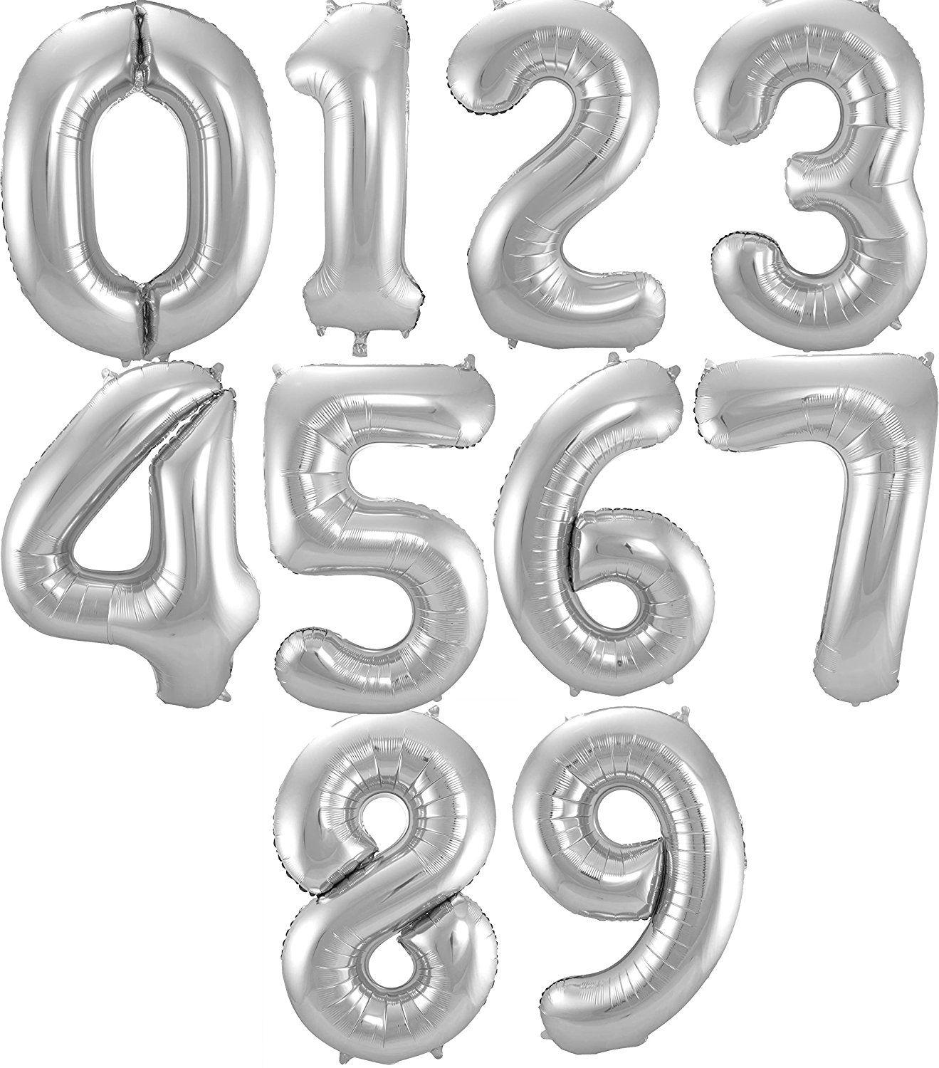 Zahlenballons Silber