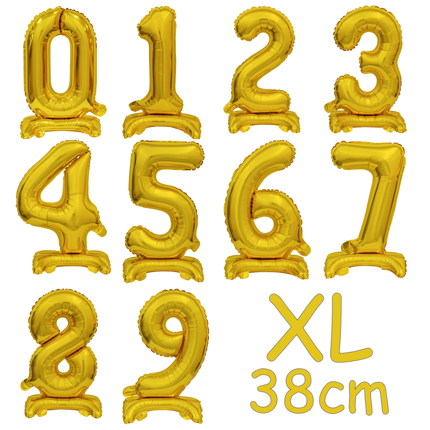 Stehende Mini-Ballons in Gold (38 cm)