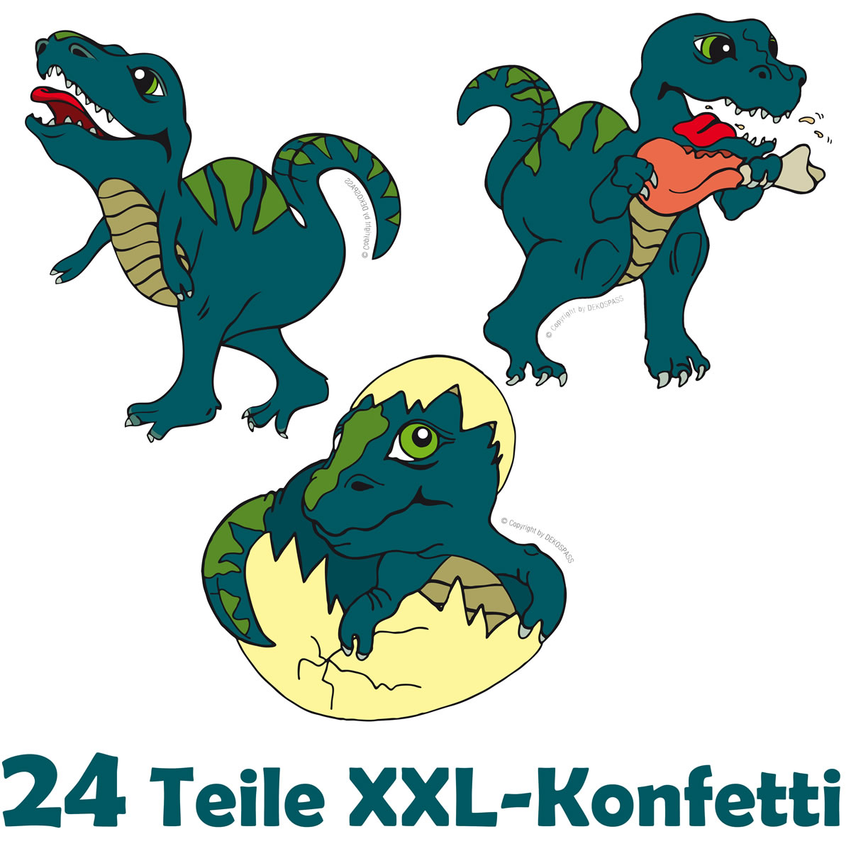 24-teiliges XXL Konfetti Dinosaurier / T-Rex