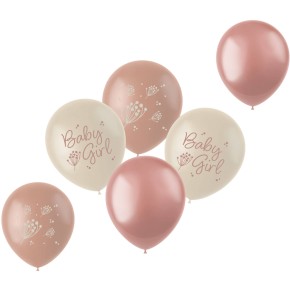 6 Luftballons Blooming Baby Girl