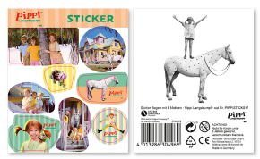 4 Sticker-Bögen Pippi Langstrumpf
