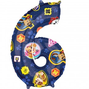 Folienballon Paw Patrol - Zahl 6