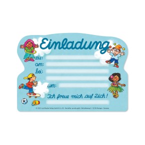 8 Stanzkarten - Einladungen + Umschläge Kinder der Welt