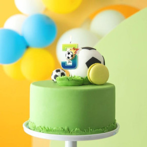 Zahlenkerze #3 - Fußball