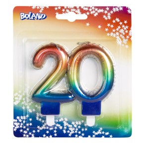 Zahlenkerze #20 - Regenbogen