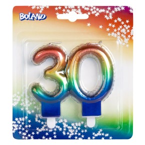 Zahlenkerze #30 - Regenbogen