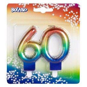 Zahlenkerze #60 - Regenbogen