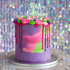 Cake Topper Happy Birthday - Silber