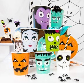 6 Becher Halloween Monster