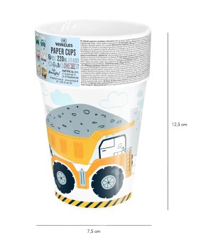 6 Party-Becher Fahrzeuge
