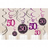 26-teiliges Deko-Set: 50. Geburtstag - Sparkling Pink