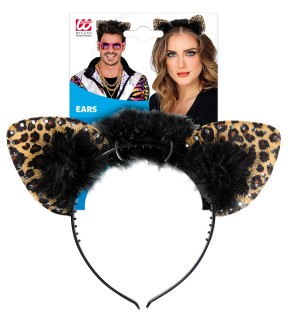 Haarreif Leoparden Ohren mit Strass