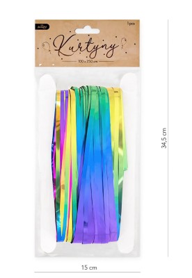 Partyvorhang Regenbogen-Metallic