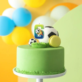 Zahlenkerze #6 - Fußball