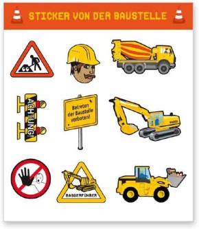 4 Sticker-Bögen Baustelle
