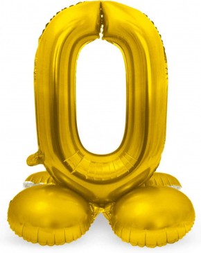 Stehende Folienballons in Gold - Zahl 80