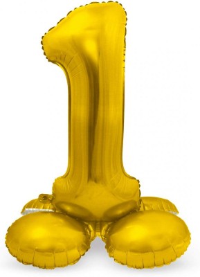 Stehende Folienballons in Gold - Zahl 100