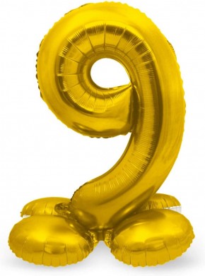 Stehende Folienballons in Gold - Zahl 90