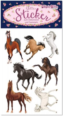 25 Glitter-Sticker Pferde