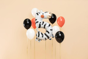 XXL Folienballon Zahl 5 - Zebra